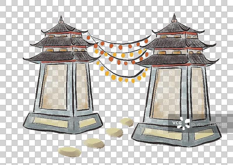 古风山水园林元素图片素材