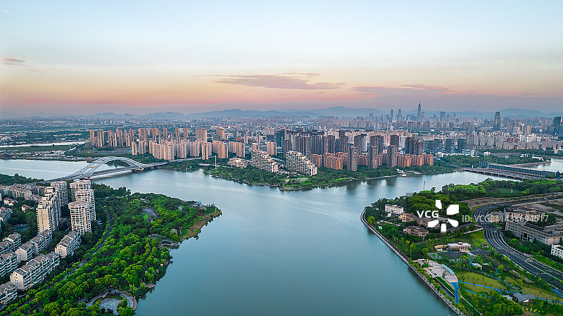 三江口日暮时分图片素材