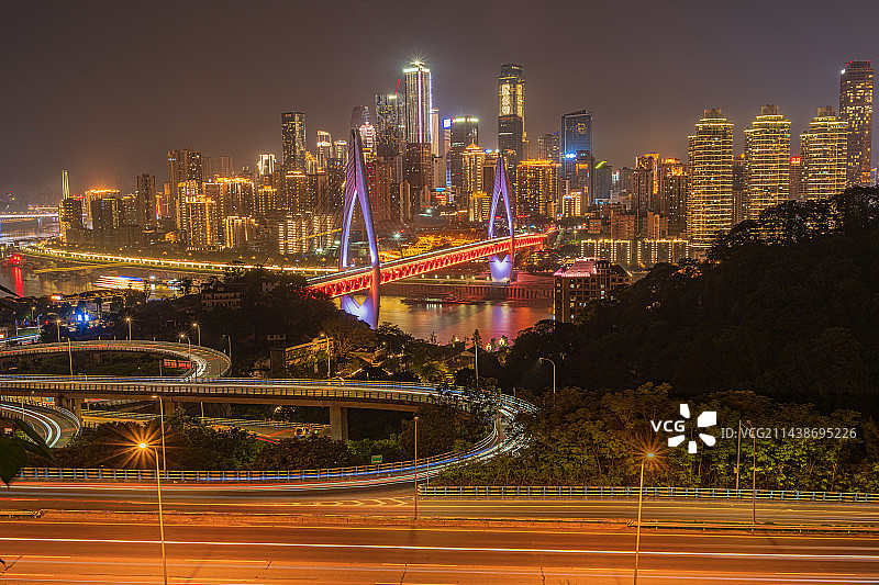 重庆嘉陵江大桥夜景图片素材