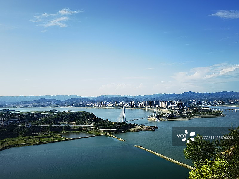 滨江之城：湖北郧阳图片素材