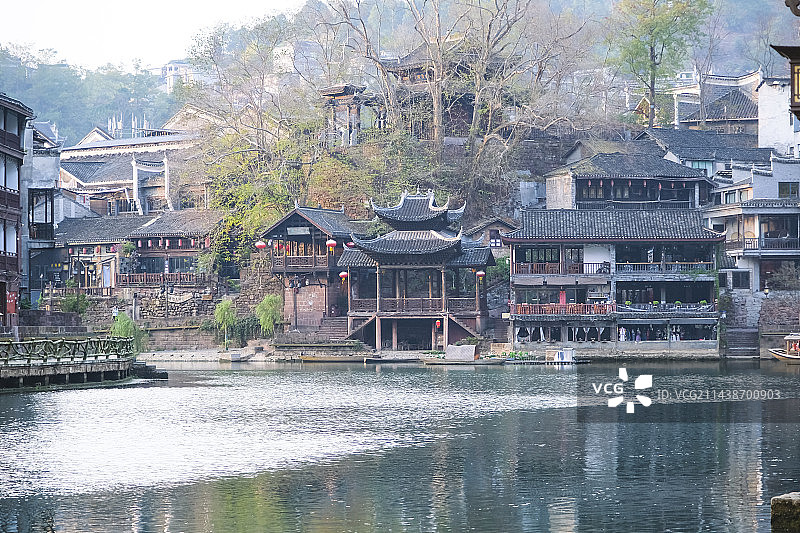 湖南省湘西土家族苗族自治州凤凰古镇景区古朴美景图片素材