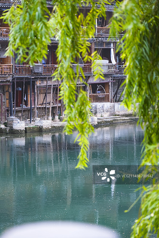 湖南省湘西土家族苗族自治州凤凰古镇景区古朴美景图片素材