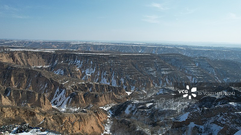 黄土高坡雪景图片素材