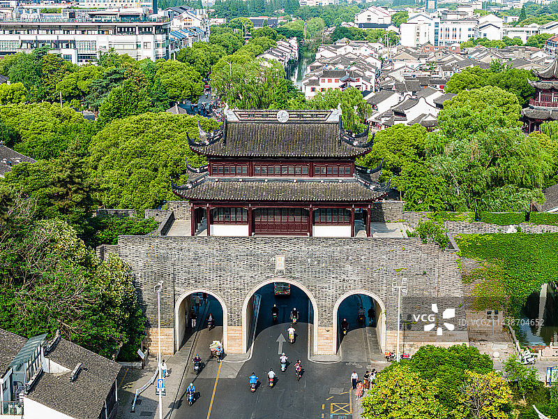 苏州阊门航拍图片素材