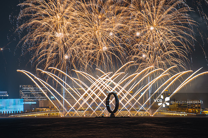 滴水湖烟花图片素材