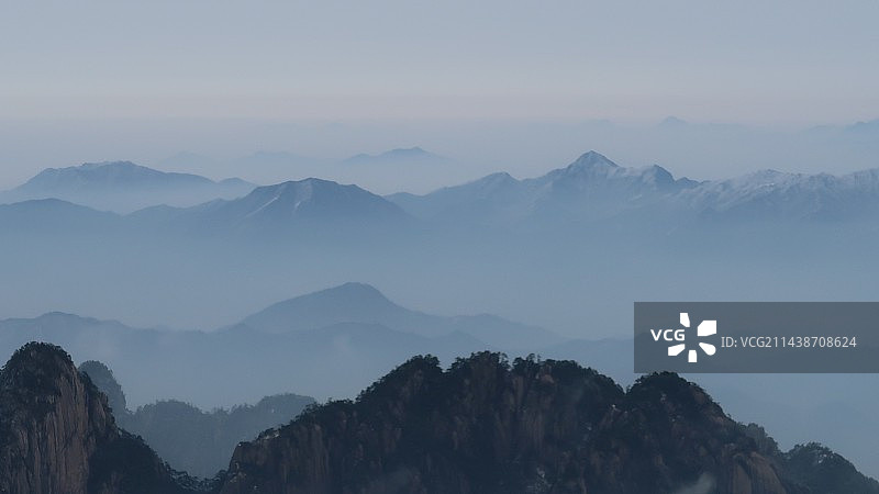 黄山冬雪与云海图片素材