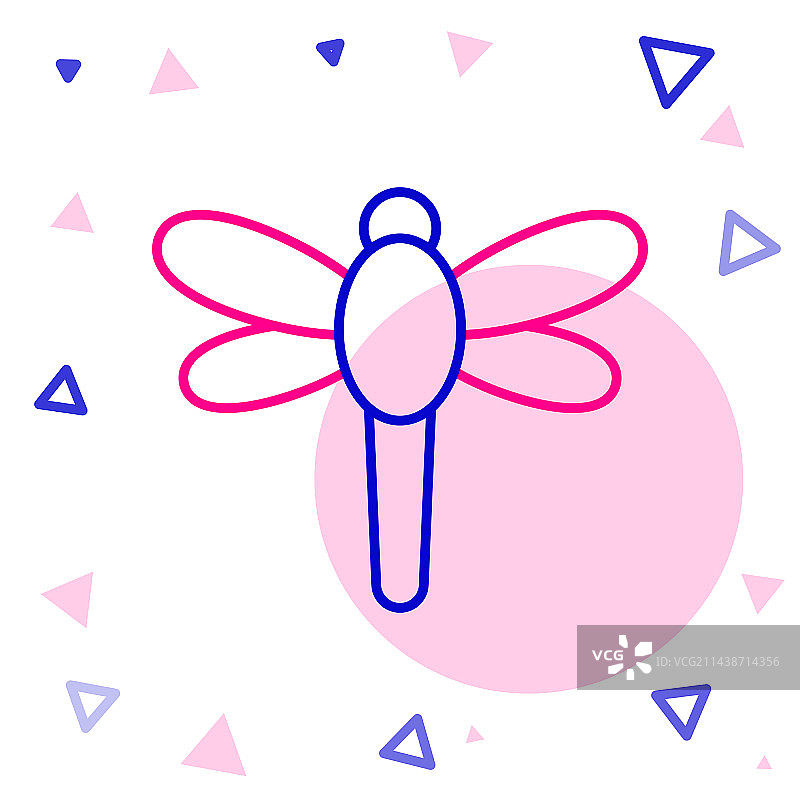 白色背景上的蜻蜓线条图标图片素材