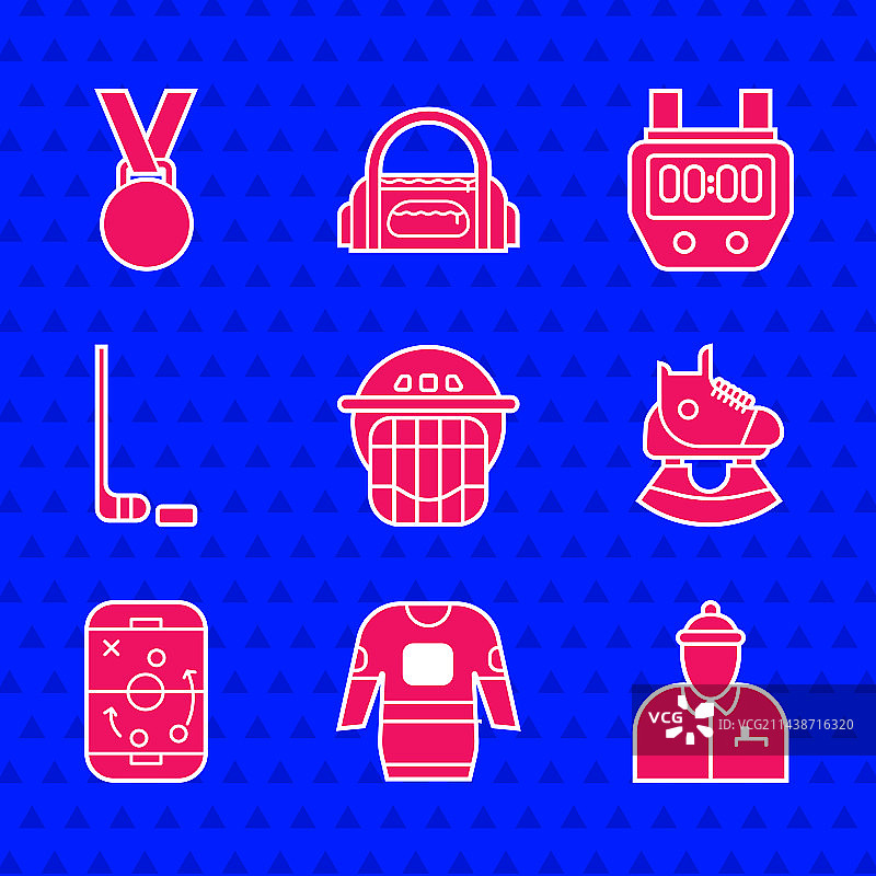 曲棍球头盔球衣教练溜冰鞋计划图片素材