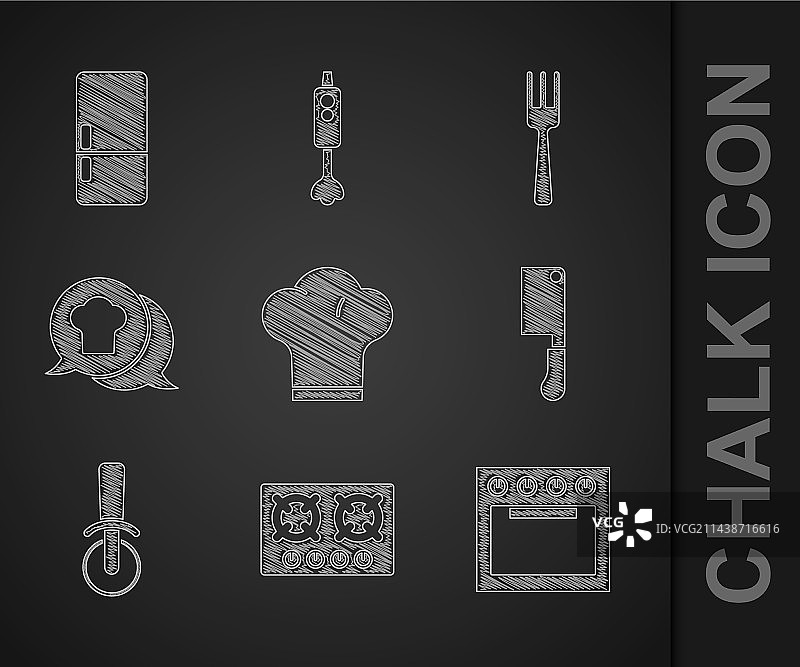 厨师帽、燃气灶、烤箱、碎肉机、披萨套装图片素材