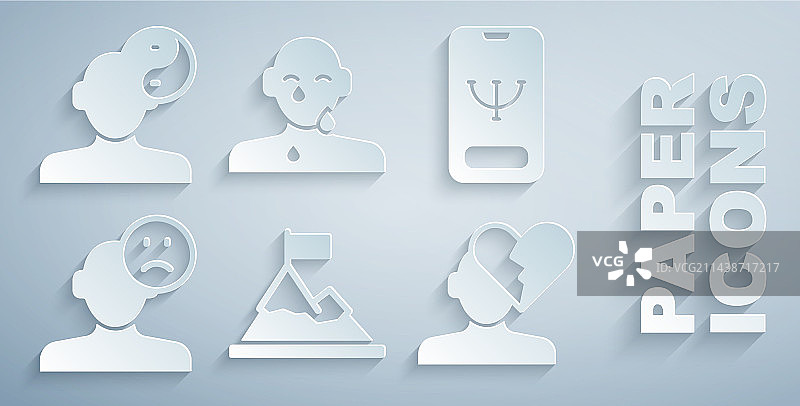 顶部带旗帜的山脉、在线图标图片素材