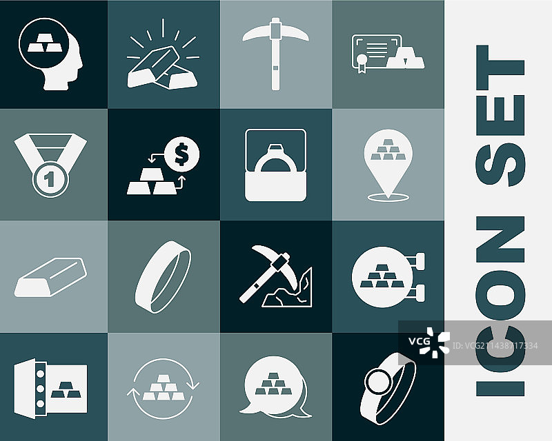 金戒指珠宝店条镐套装图片素材