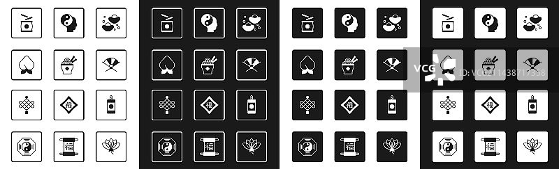 中式幸运饼干亚洲面条碗合集图片素材