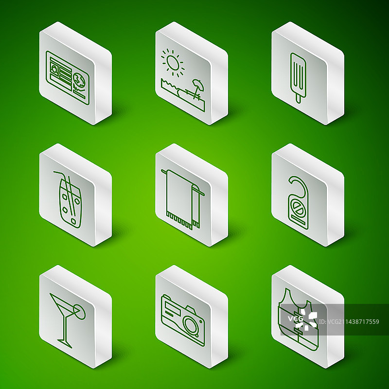 带相机和护照的救生衣图片素材