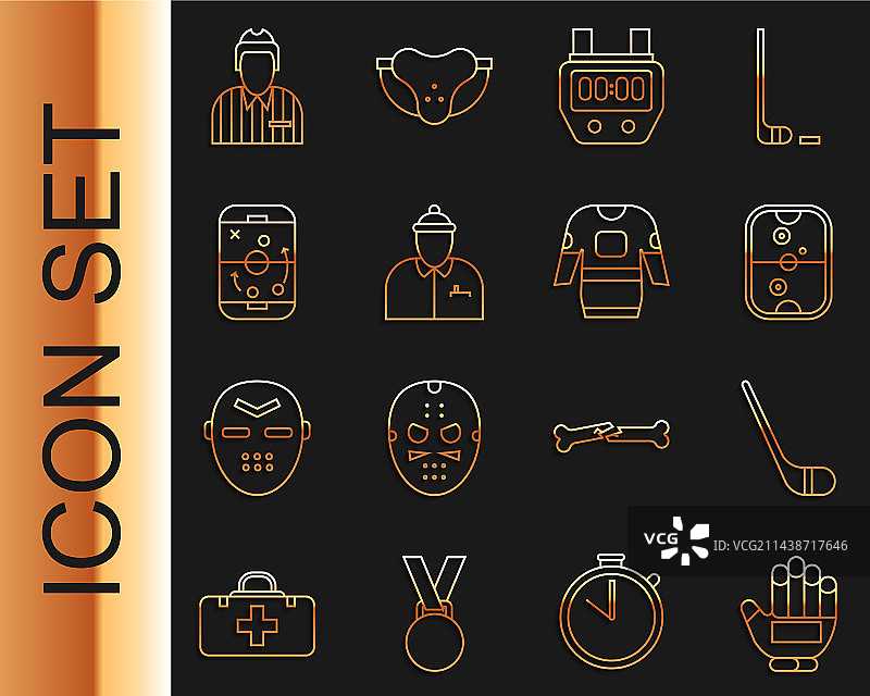 曲棍球手套、冰球杆、气垫球台图片素材