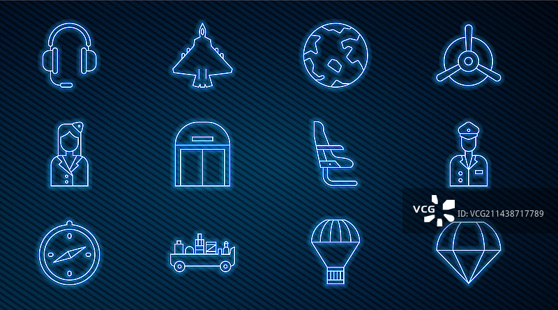 全球飞机上的飞行员降落伞图片素材