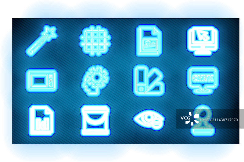 带有CMYK文本的图章和语音气泡图片素材