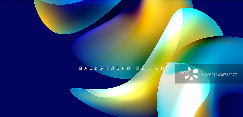 美丽的液体形状与流体的颜色抽象图片素材