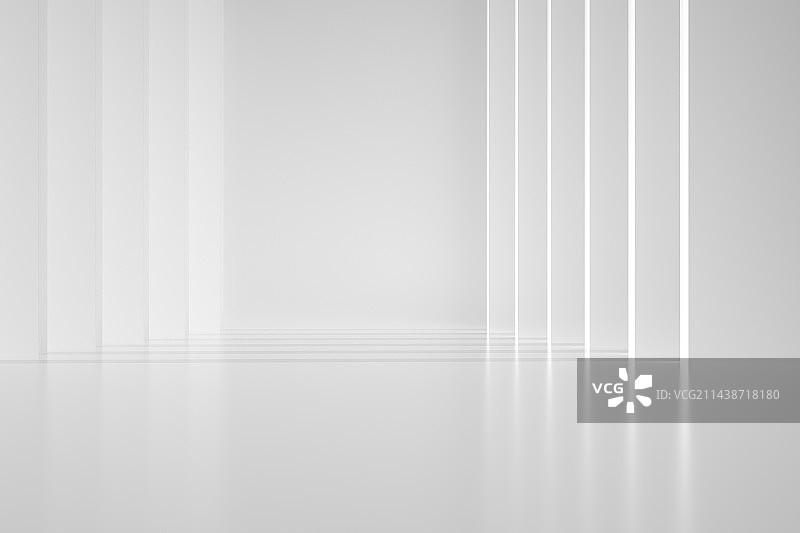 白色建筑抽象空间光影背景 三维图形图片素材