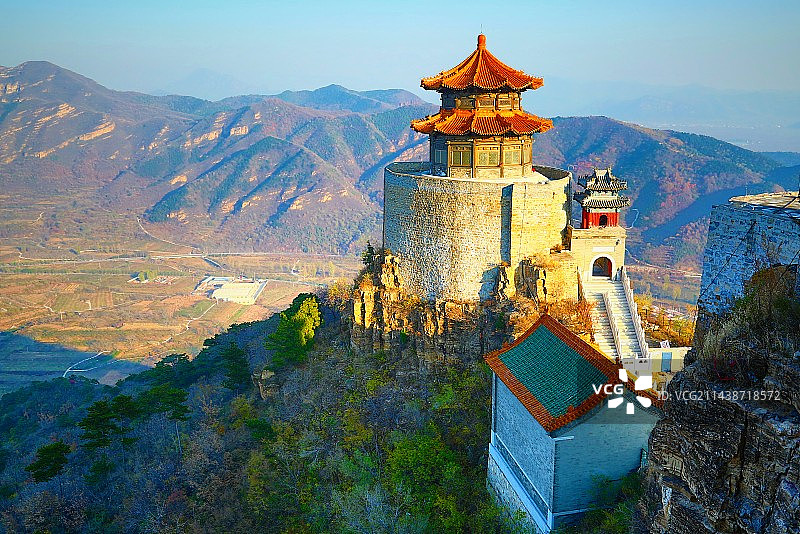 丫髻山金顶夕照图片素材