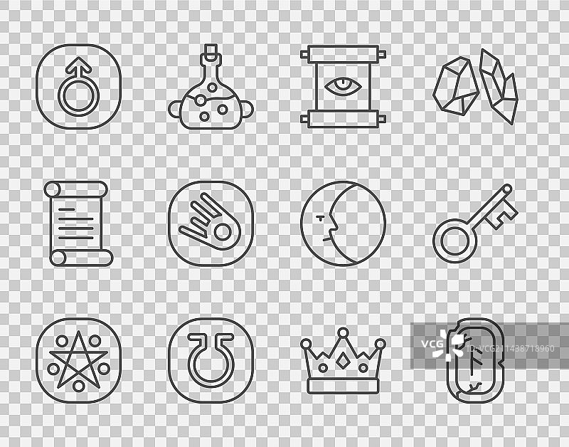 圆形五角星魔法符文图片素材