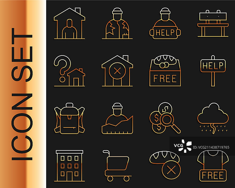 衣物捐赠云雨求助线条素材图片素材