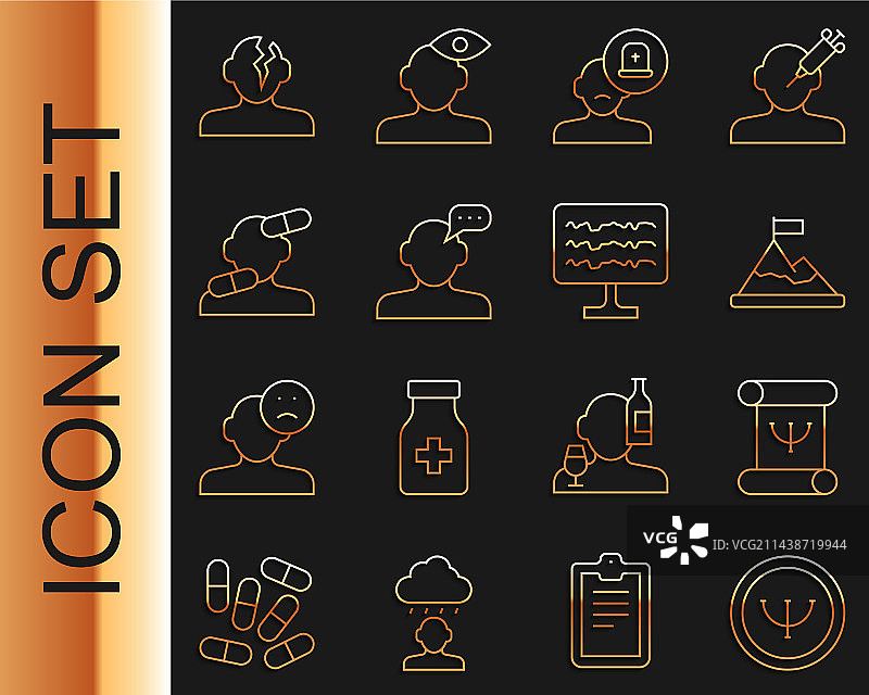 心理学书籍与山峰旗帜图片素材