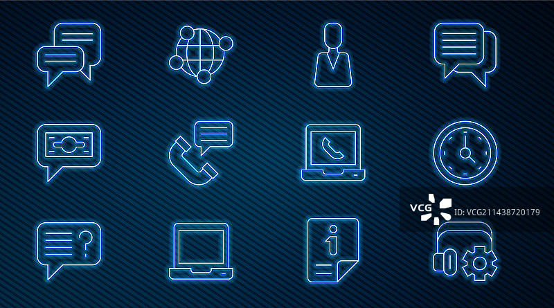 带设置时钟员工的耳机图片素材