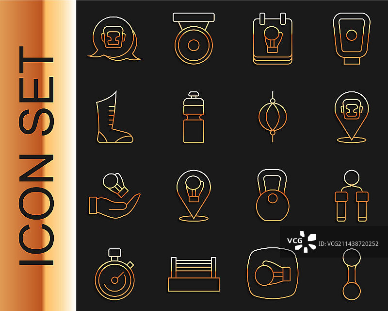 哑铃跳绳拳击头盔手套套装图片素材