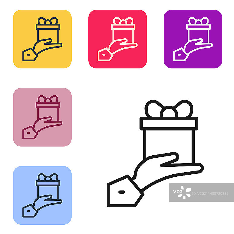 黑色线条赠送礼物图标图片素材