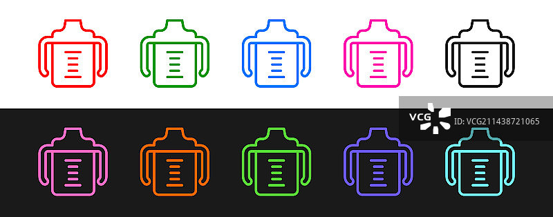 黑色背景上的婴儿奶瓶图标图片素材