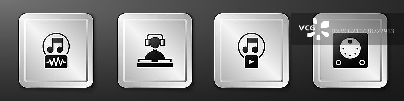 音乐符号音调套件：DJ播放音乐图片素材
