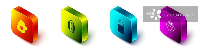 2.5D炒鸡蛋热狗鸡肉套装图片素材