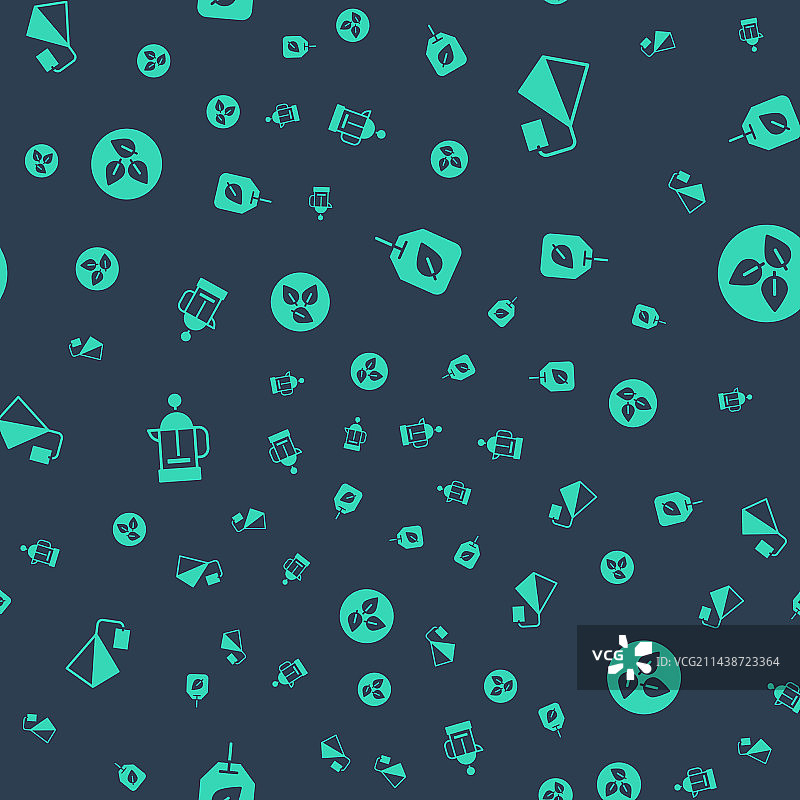 带叶子法式滤压壶茶包图片素材