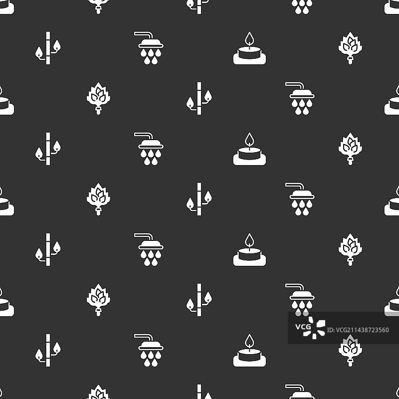 香薰蜡烛桑拿扫帚竹子和淋浴素材图片素材