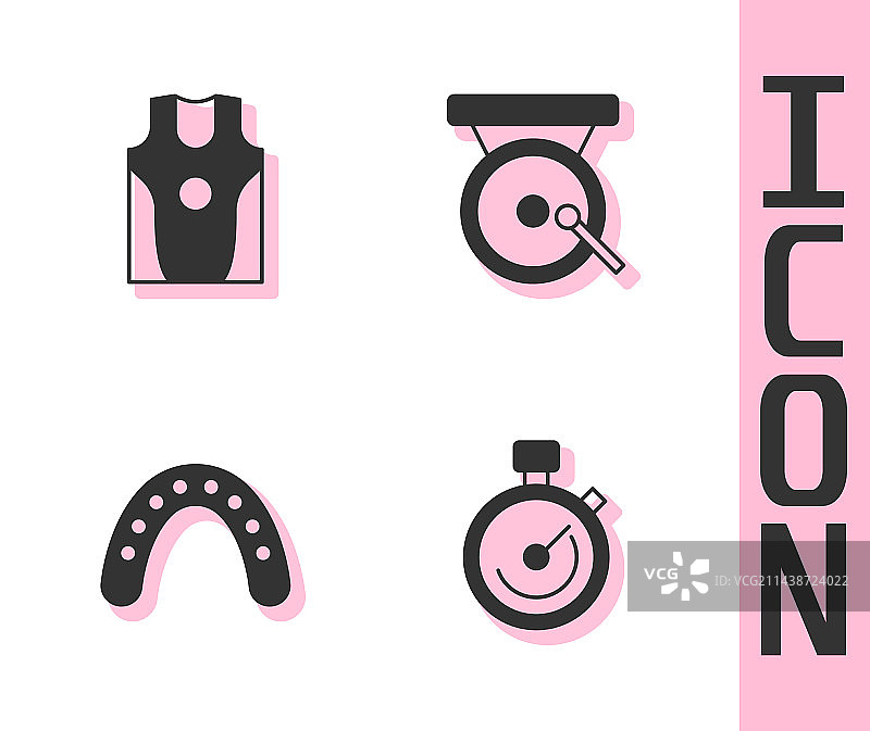 秒表拳击服和T恤图片素材