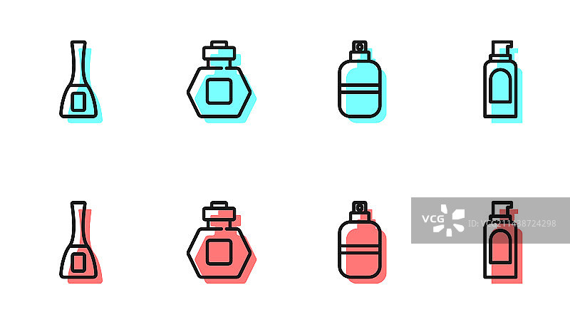 香水、指甲油瓶和喷雾图片素材