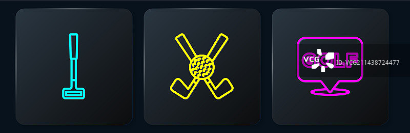 高尔夫球杆标签和高尔夫球交叉图案图片素材