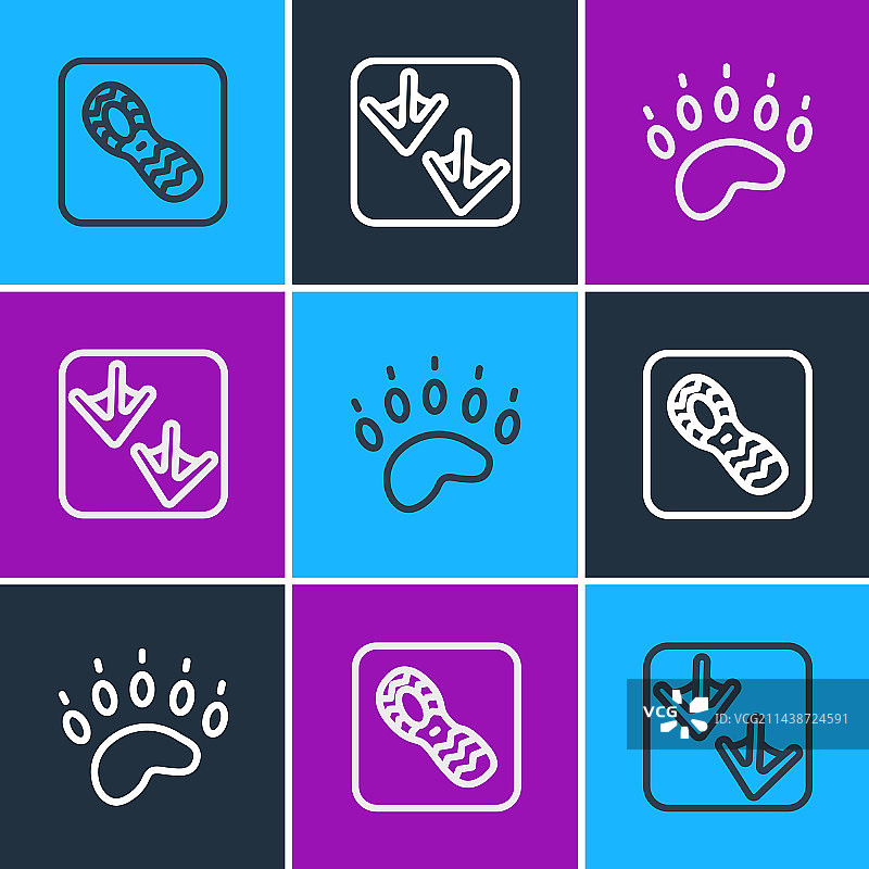 人类脚印熊掌鞋子线条设计图片素材