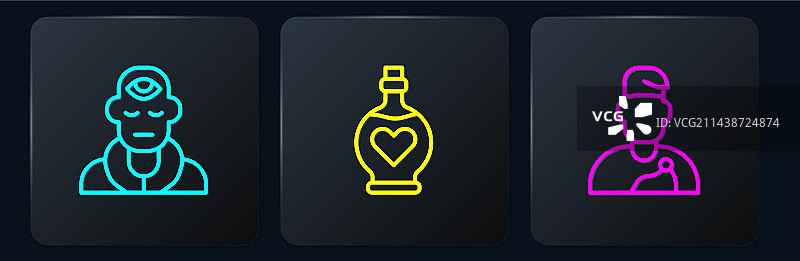 魔法师和爱心瓶子图片素材