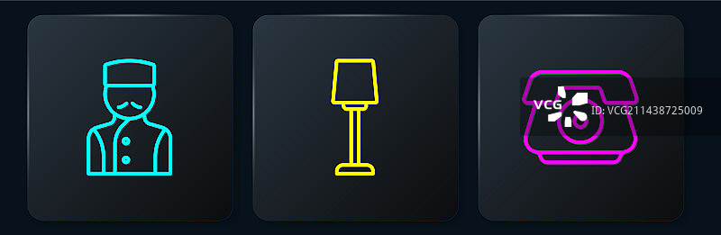 礼宾部电话听筒和桌子线路图片素材