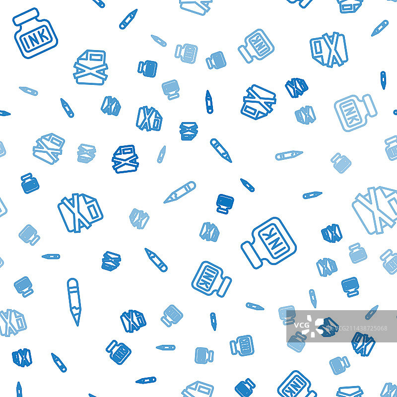 带线条的铅笔、墨水瓶和删除文件文档图片素材