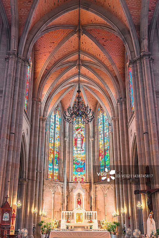 广州石室圣心大教堂内景图片素材