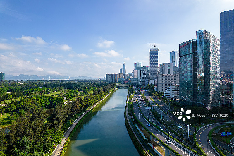 深圳市南山区大沙河生态长廊（大沙河碧道）图片素材