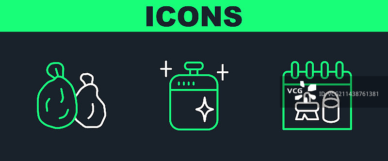 清洁用品日历垃圾袋图片素材