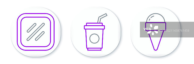 华夫饼冰淇淋、牛排和肉图片素材