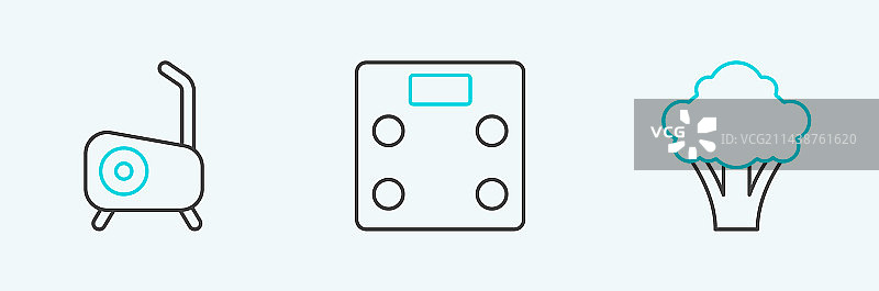 西兰花健身单车浴室线条设计图片素材