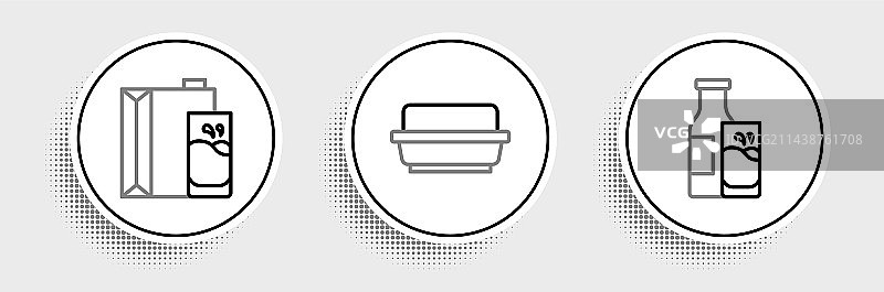 牛奶玻璃纸包装线条图标图片素材