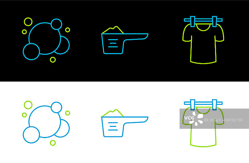 晾晒的衣服、肥皂泡组合图片素材