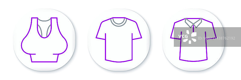 衬衫内衣和T恤图标线条图片素材