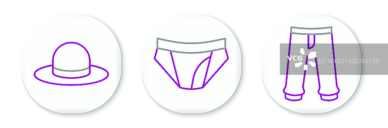 裤子、男士帽子和男士内裤图标图片素材